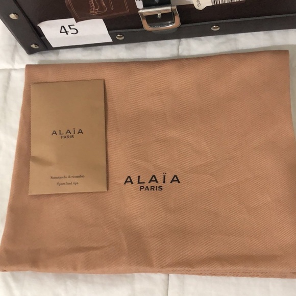 ALAIA Paris Bombé Rouge Pompei Satin Sandal Sz 6.5 - Picture 11 of 12